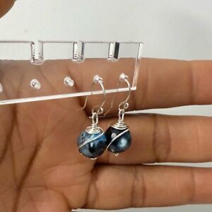 925 Sterling Silver Agate Gemstone Earrings